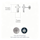 HANFLY 925 Sterling Silver Cross Stud Earrings Fashion Earrings