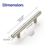 Ravinte 30 Pack 5'' Cabinet Pulls Brushed Nickel Stainless Steel Kitchen Drawer Pulls Cabinet Handles 3" Hole Center