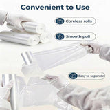 LUTREVA 33 Gallon Clear Trash Can Liners, 500 Count, 33'' x 40'', High Density Garbage Bags for Home, Outdoor, Recycling, Commercial, Industrial Use