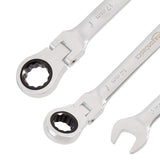 Amazon Basics 72-Tooth Ratcheting Combination Wrench Set, Chrome Vanadium Steel Flex Head, 5-Piece Metric, 180° Flexible