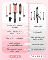 BESTOPE PRO 5 in 1 Curling Iron, Curling Wand Set with Negative Ion Thermal Brush and 4 Interchangeable Ceramic Curling Irons (0.35“-1.5”), Fast Heating Crimper Hair Tool in All Hair Type, Women Gifts