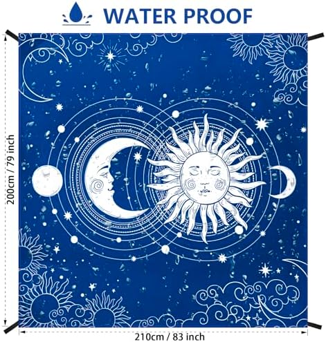 Beach Blanket Waterproof Sandproof Beach Mat 79" X 83" /10'x9'for 2-8 Adults Quick Drying Outdoor Picnic Mat Beach Accessories for Travel, Camping, Hiking