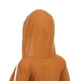 yolsun Children Gingerbread Man Costume Christmas Outfit Funny Cosplay Hooded Clothes(8-9 Years,Brown)