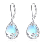 EVERU 925 Sterling Silver Moonstone Dangle Earrings Jewelry Gif for Women