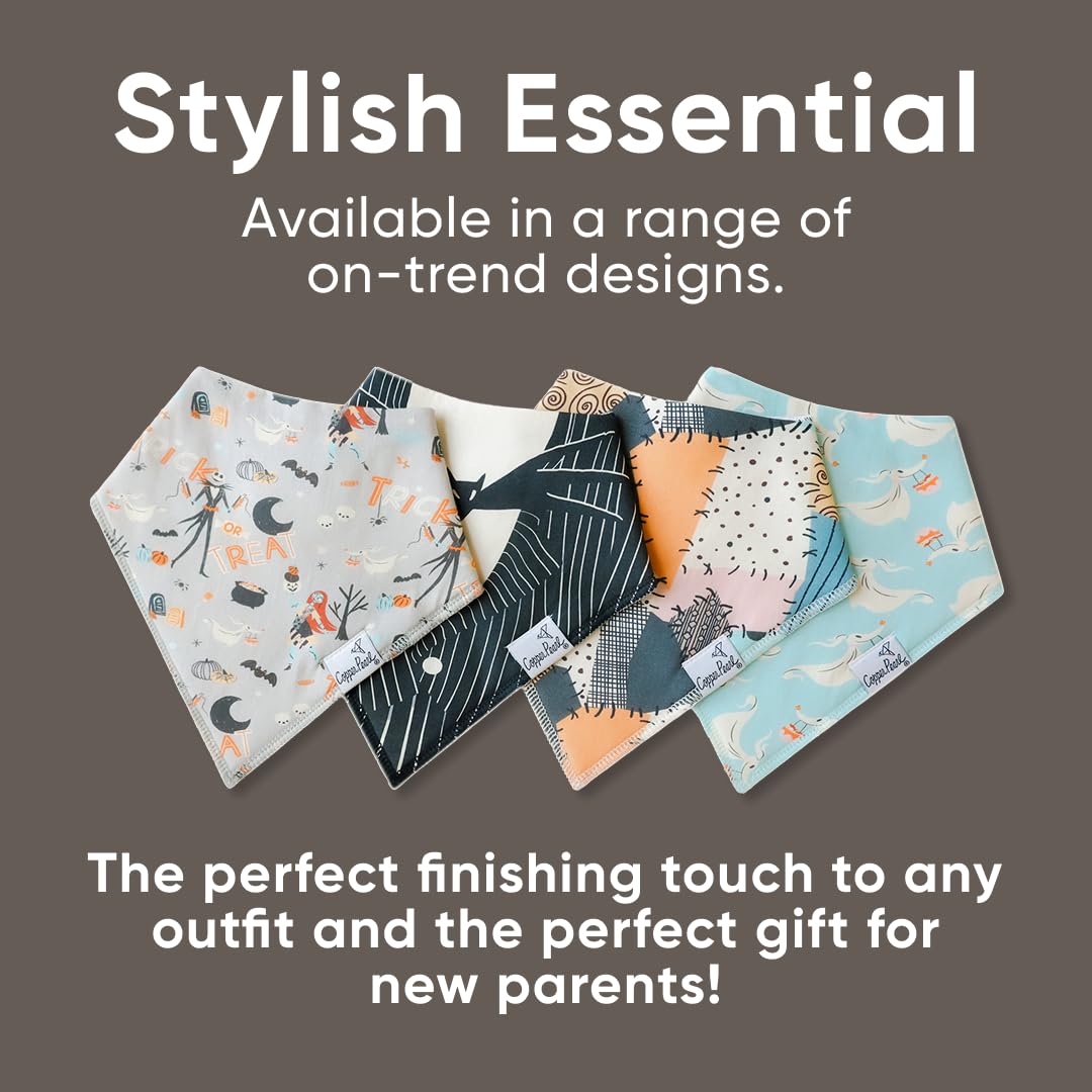 Copper Pearl Baby Bandana Drool Bibs for Drooling and Teething 4 Pack Gift Set Nightmare Before Christmas