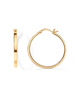 PAVOI Hoop Earrings for Women, 925 Silver, Yellow Gold, Size 30 Millimeters