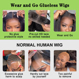 JIELIFA 28 Inch Glueless Wigs Human Hair Pre Plucked Pre Cut 180% Density Wear and Go Glueless Wig 13x4 HD Body Wave Lace Front Wigs Human Hair for Women Frontal Wig with Baby Hair