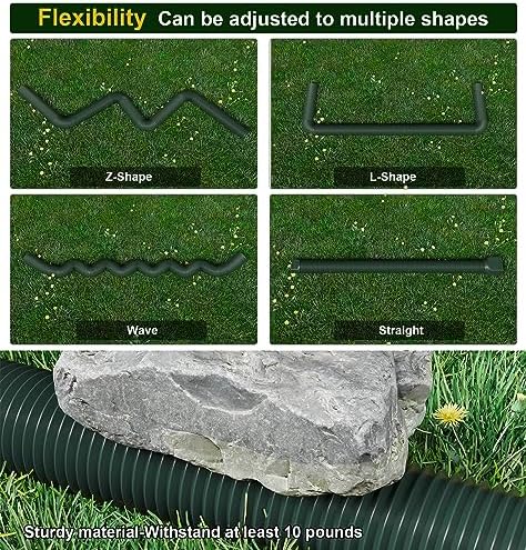 Rain Gutter Downspout Extensions, Downspout Extender for Rainwater Drainage Flexible, Down Spout Drain Extension Pipe and Extendable from 21 to 66 Inches (2 Pack, Green)