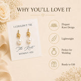 Bridesmaid Earrings for Bridesmaids 8 Pairs Gold Knot Pearl Wedding Jewelry Set Bridesmaid Proposal Gifts for Bridal Party