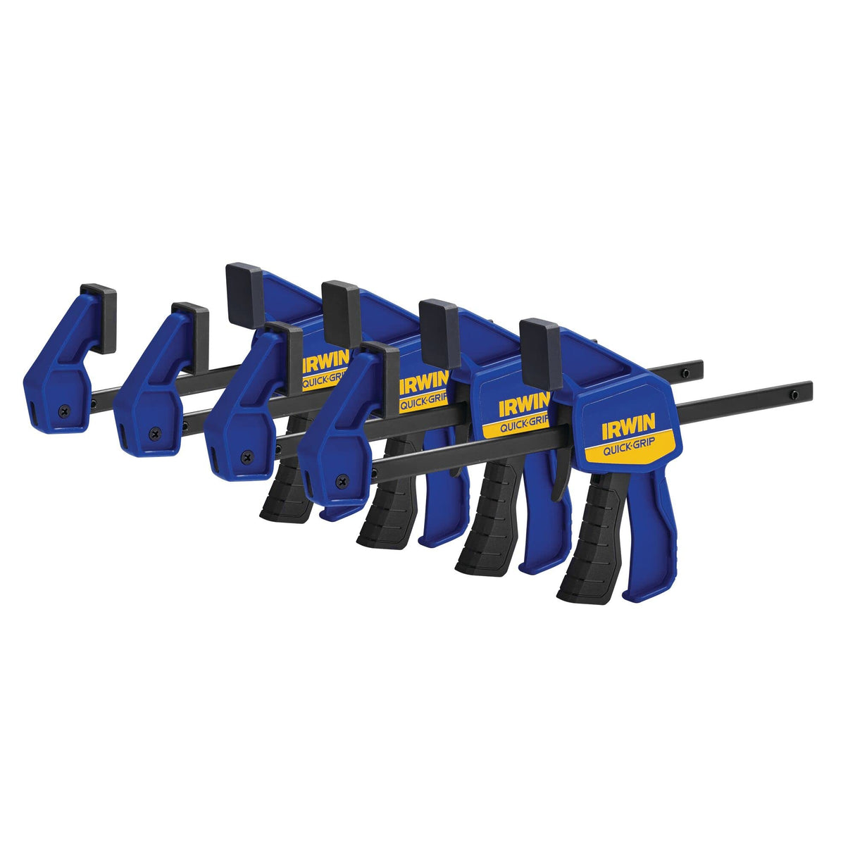 IRWIN Quick-Grip 1964758 One-Handed Mini Bar Clamp 4 Pack, 6", Blue