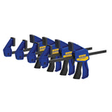IRWIN Quick-Grip 1964758 One-Handed Mini Bar Clamp 4 Pack, 6", Blue