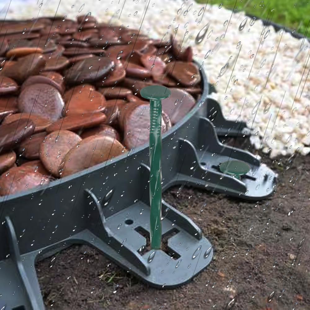 Bakulyor 100 Pack Metal Landscape Stakes, 6 Inch Artificial Turf Spikes, 6 Gauge Large Landscaping Nails, Green Edging Anchoring Staple for Garden Ground Grass Lawn Paver Timber Border Weed Barrier 6"