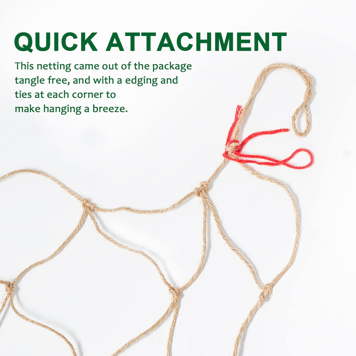 Jute Trellis Netting - Jute Netting for Garden, Heavy Duty Plant Support Netting for Climbing Plants, Cucumber, Vine, Fruits & Vegetables, Climbing Vining Plants (6.6 Ft x 9.8 Ft, 5.9 Inch Squares)