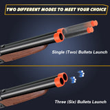 Bugrtey Double-barreled Toy Gun - Two Modes Realistic Soft Bullet Toy Guns Blaster with Sight - Educational Shooting Toy Shotgun - Ideas Gifts for Christmas Birthday Halloween Present