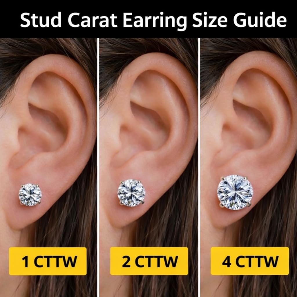 Moissannite Stud Earrings for Men and Women 1-4 CTTW 925 Sterling Silver, Round Brilliant Diamond Alternative, Lightweight Unisex Earrings with GRA Certification