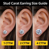 Moissannite Stud Earrings for Men and Women 1-4 CTTW 925 Sterling Silver, Round Brilliant Diamond Alternative, Lightweight Unisex Earrings with GRA Certification