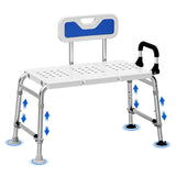 Extended Bath Tub Transfer Shower Bench for Inside Shower Bathtub to Sit On Chair Bathtubs Safety Seating Stool for Adults Handicap Seniors Elderly Disabled with Back Arms Bathroom Shower Stall