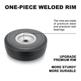 CYHOBK 2-Pack 4.10/3.50-4" Flat Free Solid Rubber Tires - 10" Replacement Wheels with 5/8" Axle Bore, 2.2" Offset Hub for Gorilla Cart, Hand Truck, Garden Wagon, Dump Carts - Puncture Proof