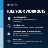 L-Arginine Powder - Nitric Oxide Supplement for Men and Women with L-Citrulline and Beet Root - Pre and Post Workout Support for Endurance and Recovery - Unflavored, 1 Month Supply (30 Scoops)