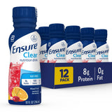 Ensure Clear Mixed Fruit Nutritional Drink | 8g Protein, 15 Vitamins & Minerals | Fat-Free | Ready to-Drink | Refreshing Taste | 10 fl oz, 12 Pack