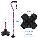 LIXIANG Adjustable Walking Stick for Men and Women, Folding Cane, Soft Sponge Offset Handle, Light Weight, Suitable for Arthritis Patients, Elderly and Disabled Ladies Canes for Walking