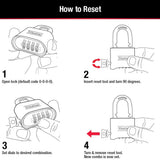Master Lock Brass Combination Padlock for Indoor and Outdoor use with Resettable Combination for Gym Locker, Gate, Fence, or Shed Lock, 175D