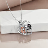 Aoyosic Nightmare Necklace Gifts Sterling Silver Jack Infinity Heart Family Pendant I Love You Forever Skull Jewelry Birthday Gifts for Women Gothic Jewelry Christmas Birthday Gifts