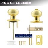 Probrico Privacy Door Knobs Lock Interior Bedroom Bathroom Door Handle Polished Brass Round Ball Keyless Lockset 5 Pack