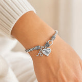 Personalized Best Friend Charm Bracelet with Letter Charm- Custom Not Sisters By Blood But Sisters By Heart Bracelet for Women- Friend Jewelry- Gift for Her