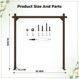 Babenest 7.38FT Square Wooden Wedding Arch Backdrop Stand for Party
