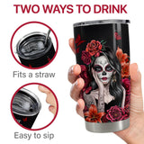 Sugar Skull Tumbler 20oz Stainless Steel Insulated Coffee Travel Mug Cup for Women Girls Gifts for Birthday Christmas Halloween