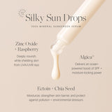KORA Organics Silky Sun Drops, SPF 30 Mineral Sunscreen Serum, Skin Barrier Repair, Certified Organic, Cruelty Free, 1.01 oz