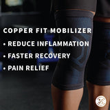 Copper Fit Mobilizer Knee Sleeve – ProSeries with Removable Side Stabilizers Knee Support for Advanced Recovery – Mobility, Knee Pain, Swelling, Inflammation, Circulation, Arthritis, Tendonitis (S/M)