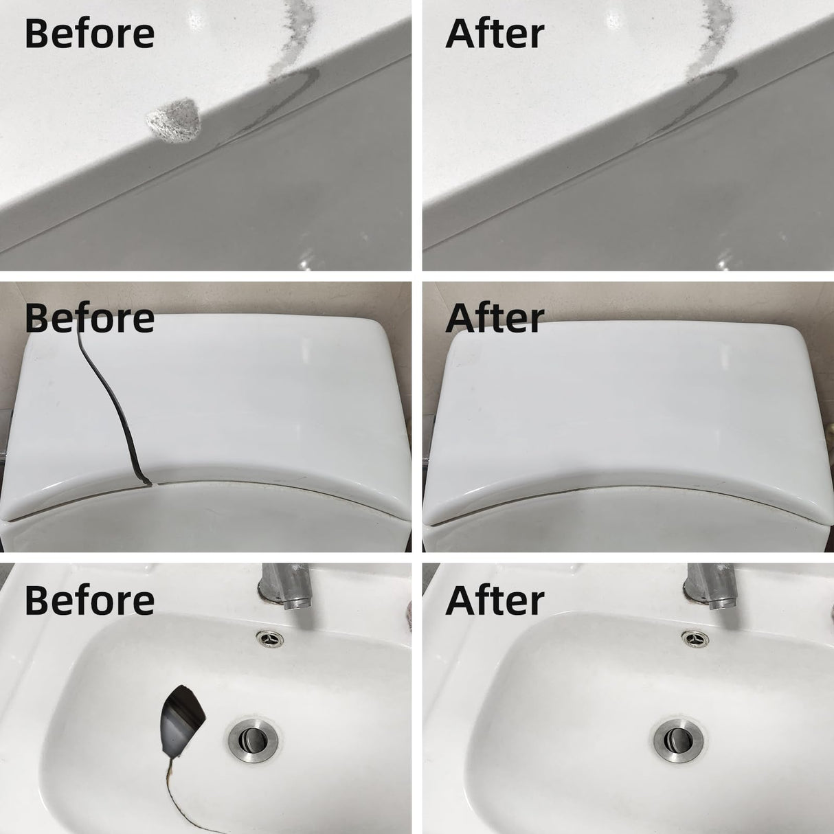 Tub Repair Kit White, Fiberglass Shower tub and Porcelain Sink Repair Kit, Acrylic, Enamel, Ceramics Tile Toilet and Shower Bath Repair Kit, Repair Cracks, Fragments, Holes and pits