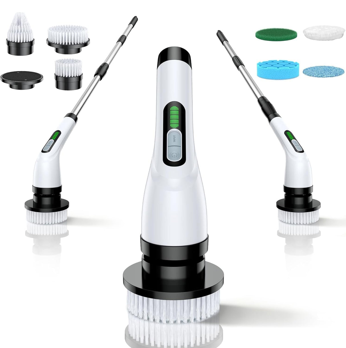 Electric Spin Scrubber for Bathroom: Shower Scrubber with Long Handle
