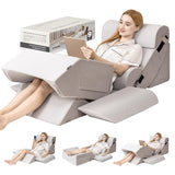 9PCS Orthopedic Bed Wedge Pillow Set for After Surgery Recovery, Body Positioners for Back and Leg Pain Relief, Adjustable Memory Foam Comfort for Sitting up in Bed, Ideal for Adult Acid Reflux & GERD