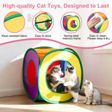 Retro Shaw 33Pcs Cat Toys Pack for Indoor Cats Kitten, with Cube Tunnel