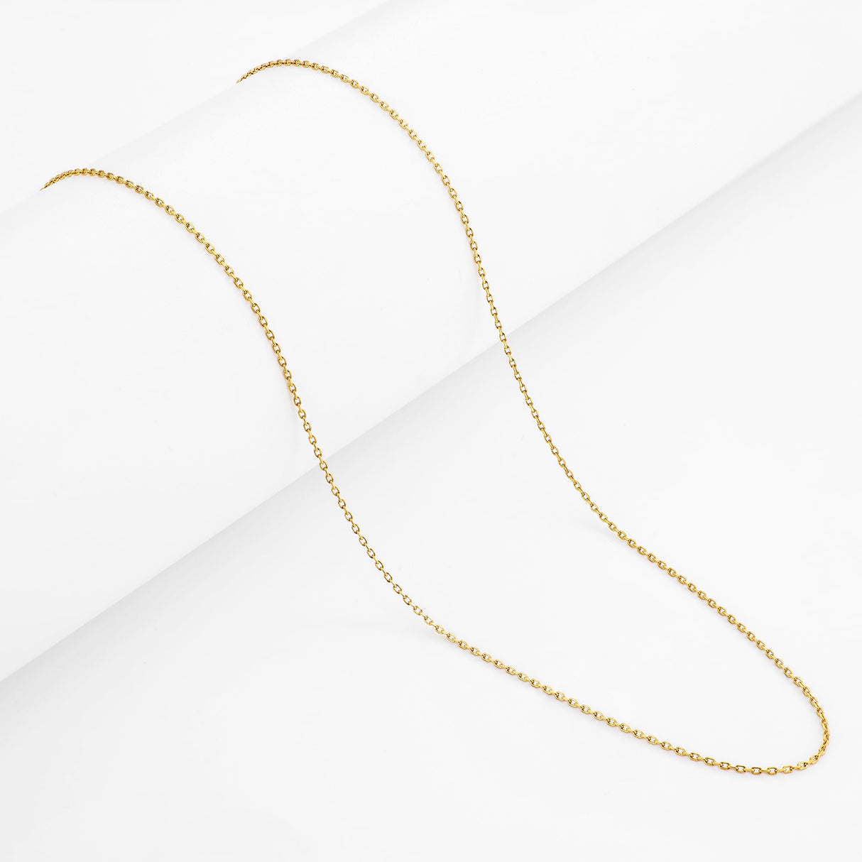 Gacimy 1.1mm 14K Gold Plated Cable Chain Necklace for Women, 22 Inches