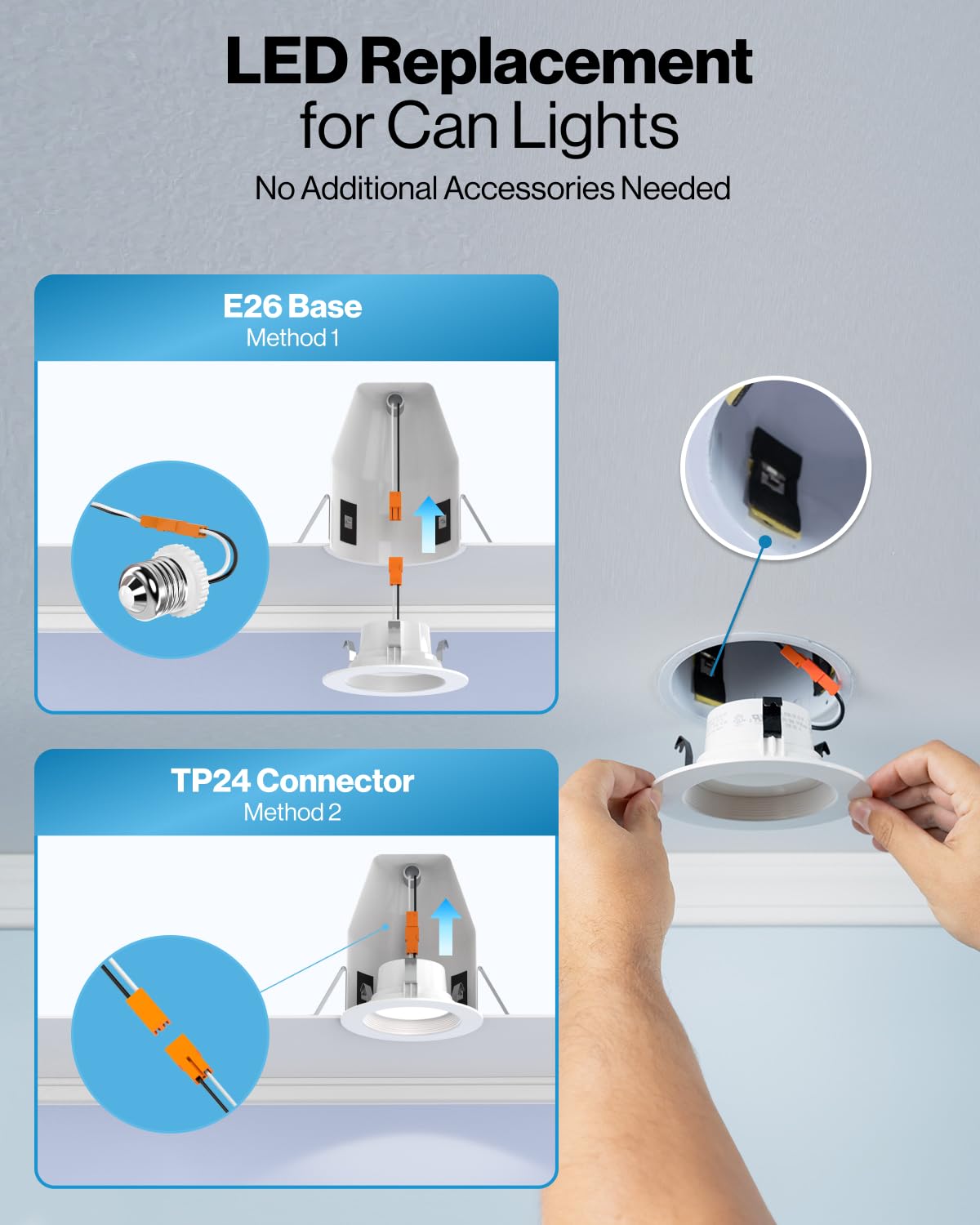 Sunco 4 Inch LED Recessed Lights, Retrofit Can Light for Ceiling, Baffle Trim, 660 LM, 11W (60W Equivalent), 3000K Warm White, Dimmable, Damp Rated ETL 4 Pack.
