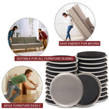 Yelanon Furniture Sliders for Carpet - 20 PCS Heavy Duty Moving Pads 3 1/2" - Sliders for Furniture on Carpet, Reusable Furniture Moving Sliders for Easy Glide