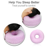 Heal n Hope Washable Ear Piercing Pillow with Removable Pillowcase Donut Pillows Hole for Ear Pain Relief CNH Sleeping Pressure Sore Side Sleepers Ear Guard Protector Cover (Minky Dot Lavender)