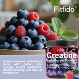 Creatine Monohydrate Gummies Complex 8000mg for Men and Women, Containing L-carnitine & Taurine, Build Muscle, Boost Energy, Faster Recovery, Pre-Workout Supplement, Raspberry & Blackberry, 120 Count