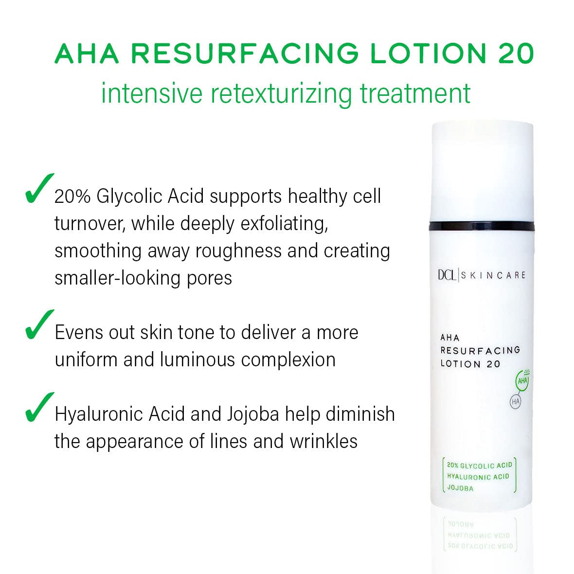 DCL Skincare AHA Resurfacing Lotion 20 with 20% Glycolic Acid, 1.7 Fl oz