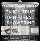 High Pressure Rain Shower Head: Upgrade Shower Heads with Handheld Spray Combo with Fixed Showerhead and 10 Sprays Handheld Shower Head, Detachable Showerheads Built-in Magnetic Docking and Power Jets