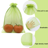 Uigidori 100 Pcs Fruit Protection Bags, 8 x 12 Inch Green Netting Cover Bags with Drawstring, Pest Barrier for Trees, Garden Cover Mesh Bags for Plant Fruit, Flower and Vegetables