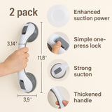 2 Pack Grab Bars for Bathtubs and Showers, Shower Handles for Elderly Seniors bar Safety 500 lbs Walls Handicap Heavy Duty Holder Hooks to Lift Large Tile Glass Suction Cups Tool