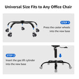 MASTERY MART Heavy Duty Office Chair Base Replacement, 2500 Lbs, 28"(70 cm), Metal Desk Chair Base Replacement Parts with Universal Gas Cylinder Hole and Casters Sockets, Matte Black