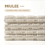 MIULEE Pack of 4 Cream White Corduroy Christmas Decorative Throw Pillow Covers 18x18 Inch Soft Boho Striped Pillow Covers Modern Farmhouse Home Decor for Sofa Living Room Couch Bed