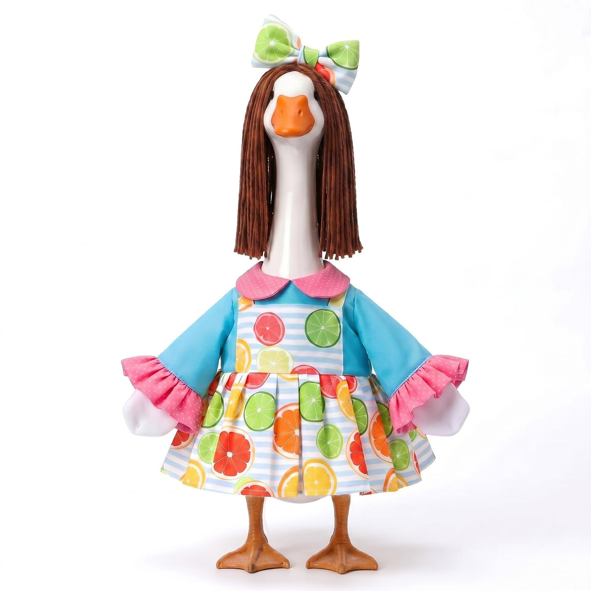 Soulchen Summer Porch Goose Outfits for 23 Inch Lawn Statue Lemon Porch Goose Dress Clothes Costume for Outdoor Garden Decor