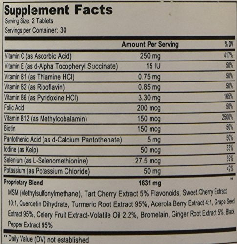 Uric Acid Support - Tart Cherry, Celery Extract, Turmeric, Quercetin - Support Normal Kidney Function - 60 Vegetarian Tablets